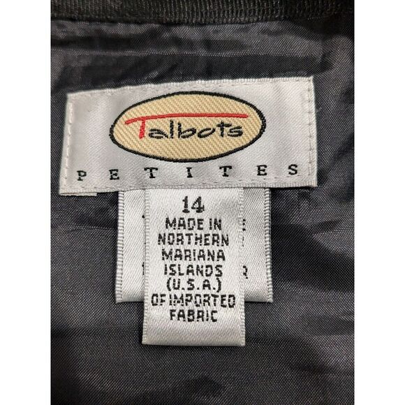 Vintage Talbots Black Crepe Fluted Hem Career Office Work Mini Skirt, 14 - Picture 8 of 8